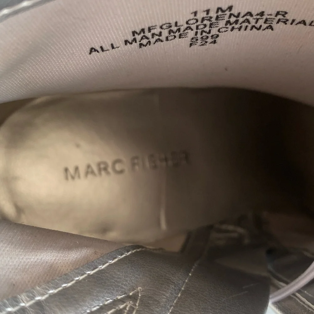 Marc Fisher Silver Metallic Mid Shaft Point Toe Heeled Boots Women’s 11 NWT - Picture 8 of 9